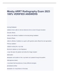 Mosby ARRT Radiography Exam 2023 100&percnt; VERIFIED ANSWERS 