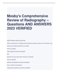 Mosby's Comprehensive Review of Radiography &ndash; Questions AND ANSWERS 2023 VERIFIED  