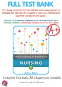 Test Bank For Effective Leadership and Management in Nursing 9th Edition By Eleanor J. Sullivan 9780134153117 Chapter 1-28 Complete Guide .