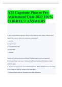 ATI Capstone Pharm Pre-Assessment Quiz 2023 100% CORRECT ANSWERS 