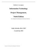 Information Technology Project Management, 9e Kathy Schwalbe (Solution Manual)