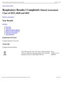 Shadow Health&period; Respiratory Results &vert; Completed Clinical Assessment Class of 2023&comma; 6040 and 6041