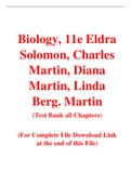 Biology, 11e Eldra Solomon, Charles  Martin, Diana  Martin, Linda  Berg. Martin (Test Bank)