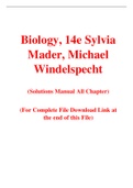 Biology, 14e Sylvia Mader, Michael Windelspecht (Solution Manual)