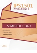 IPS1501 Assignment 1 Semester 1 2023