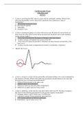 Cardiovascular Exam Questions and answers