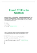ATI Practice Questions Exam 1 