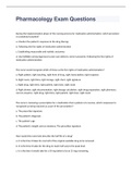 Pharmacology Exam QUESTIONS & ANSWERS &lpar;100&percnt; CORRECT&rpar;