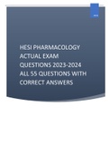 HESI PHARMACOLOGY ACTUAL EXAM QUESTIONS 2023-2024 ALL 70 QUESTIONS WITH CORRECT