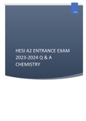 HESI A2 ENTRANCE EXAM 2023-2024 Q & A CHEMISTRY