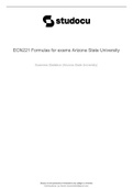 ECN 221 Formulas for Exams: Business Statistics 