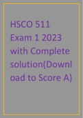 HSCO 511 Exam 1 2023 with complete solution(Download to Score A).