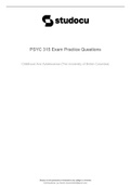 PSYC 315 Exam Practice Questions: Childhood and Adolescence 