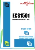 ECS1501 Assignment 2 (QUIZ) Semester 1 2023 (818680)