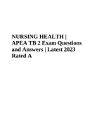 APEA Women&rsquo;s Health Question Bank Latest 2023 &vert; APEA Q Bank Ortho - Questions with Answers Latest 2023 2023 &vert; APEA Predictor Exam &vert; APEA TB 2 Exam and APEA Neurology Exam Latest 2023 &vert; Nursing NR 509 Score A&plus; &lpar;Best Guide 2023-2024&rpar;