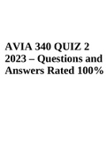 AVIATION AVIA 340 QUIZ 2 2023 – Questions and Answers Rated A+