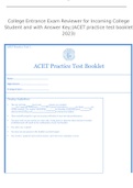College Entrance Exam Reviewer for Incoming College Student and with Answer Key;(ACET practice test booklet 2023)