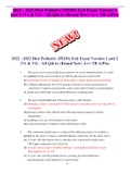 2022 - 2023 Hesi Pediatric (PEDS) Exit Exam Version 1 and 2 (V1 & V2) - All Q&As (Brand New) A++ TB w/Pics