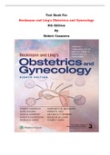 Test Bank For Beckmann and Ling's Obstetrics and Gynecology  8th Edition By Robert Casanova |All Chapters, Complete Q & A, Latest|