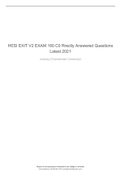 HESI EXIT V2 EXAM 160 C0 Rrectly Answered Questions Latest 2021