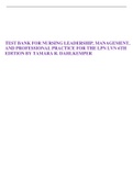 TEST BANK FOR NURSING LEADERSHIP&comma; MANAGEMENT&comma; AND PROFESSIONAL PRACTICE FOR THE LPN LVN 6TH EDITION BY TAMARA R&period; DAHLKEMPER