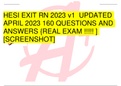 HESI EXIT RN 2023 v1  UPDATED APRIL 2023 160 QUESTIONS AND ANSWERS {REAL EXAM !!!!! ] [SCREENSHOT]