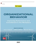 COMPLETE - Elaborated Test Bank for Organizational Behaviour - Improving Performance and Commitment in the Workplace ED.8 by Jason Colquitt,Jeffrey LePine & Michael Wessen ALL Chapters included 1-16 Questions and Answers for 2023