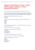 Summary NR 228 Week 1 Exam 1 : Latest (2022) complete Solutions, A+ Work. Questions and Answers