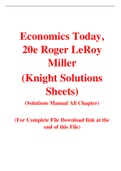 Economics Today, 20e Roger LeRoy Miller (SM) (Knight Solutions Sheets)