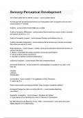 Sensory-Perceptual Development questions and answer