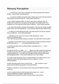 Sensory Perception questions and answer