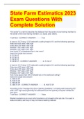 State Farm Estimatics 2023 Exam Questions With Complete Solution 