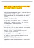 FIRE INSPECTOR 1 STUDY QUESTIONS WITH CORRECT ANSWERS