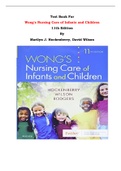 Test Bank For Wong's Nursing Care of Infants and Children 11th Edition By Marilyn J. Hockenberry, David Wilson |All Chapters, Complete Q & A, Latest|