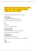 MINNESOTA PESTICIDE APPLICATOR PRACTICE TEST QUESTION WITH COMPLETE SOLUTIONS&period;