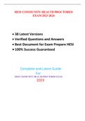 HESI COMMUNITY HEALTH PROCTORED EXAM (NEW 2023,38 EXAM SETS) / COMMUNITY HEALTH HESI PROCTORED EXAM (NEW 2023,38 EXAM SETS) / COMMUNITY HEALTH PROCTORED HESI EXAM:100% CORRECT & VERIFIED