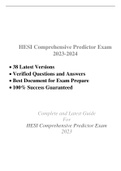 HESI COMPREHENSIVE PREDICTOR EXAM ( NEW 2023, 38 EXAM SETS) / COMPREHENSIVE PREDICTOR HESI EXAM ( NEW 2023, 38 EXAM SETS) / HESI COMPREHENSIVE PREDICTOR PROCTORED EXAM:100% CORRECT & VERIFIED