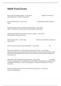 M&M Final Exam Questions And Verified Accurate Answers 100&percnt; Correct&period;