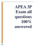 APEA 3P Exam all questions 100% answered 