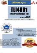 TLI4801 October&sol;November Exam 2024 - DUE 22 October 2024