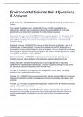 Environmental Science Unit 4 Questions & Answers