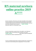 ATI RN maternal newborn online practice 2019 