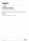 AQA A LEVEL MODERN HEBREW INSERT PAPER 3 2024 &lpar;7672&sol;3&rpar; Listening&comma; reading and writing