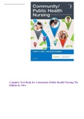 Complete Test Bank for Community Public Health Nursing 7th Edition by Nies