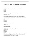 ATI TEAS TEST PRACTICE Mathematics