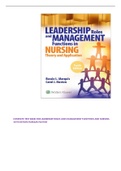 COMPLETE TEST BANK FOR LEADERSHIP ROLES AND MANAGEMENT FUNCTIONS AND NURSING 10TH EDITION MARQUIS HUSTON