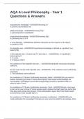 AQA A Level Philosophy - Year 1 Questions & Answers
