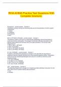 RHIA AHIMA Practice Test Questions With Complete Solutions&period;