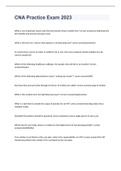 CNA Practice Exam 2023  WITH CORRECT QUESTIONS & ANSWERS