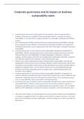 Corporate governance and its impact on business sustainability notes